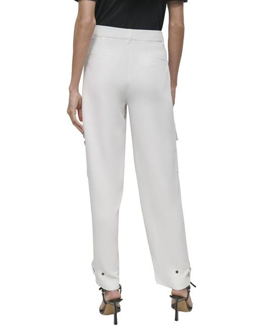 DKNY Gray Satin Cargo Pant
