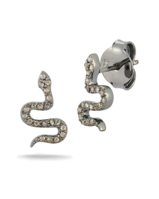 Banji Jewelry Metallic Silver 0.35 Ct. Tw. Diamond Earrings