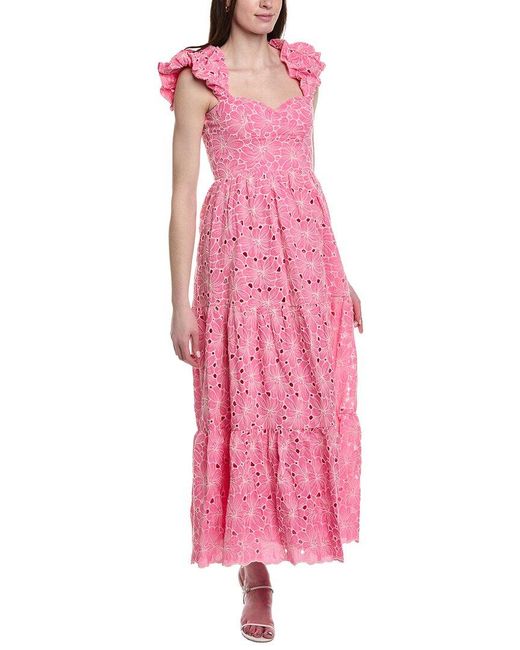 Line & Dot Pink Tasia Off The Shoulder Dress