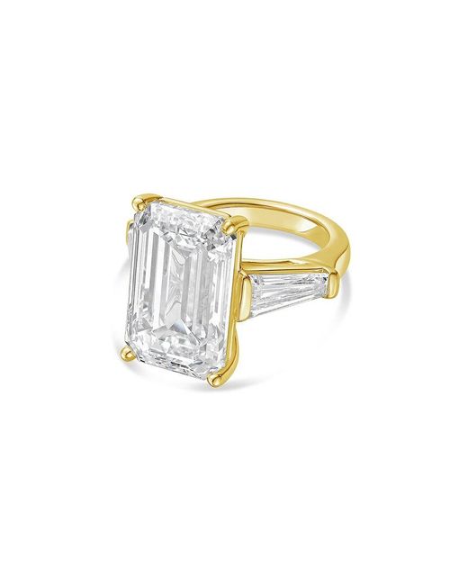 Diana M White Diana M. 18K 10.00 Ct. Tw. Lab-Grown Diamond Three-Stone Ring