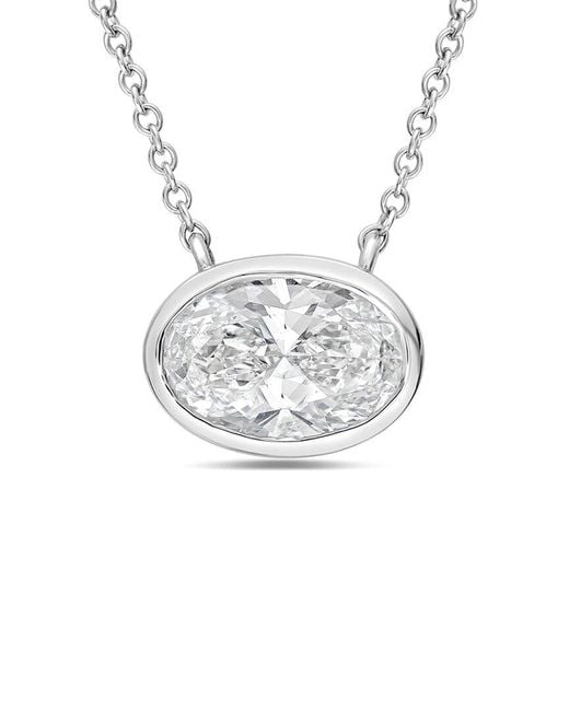 Diana M White Diana M. 14K 15.00 Ct. Tw. Lab-Grown Diamond Pendant Necklace