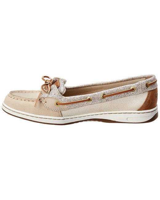 Sperry Top Sider Angelfish Confetti Leather Boat Shoe in Natural