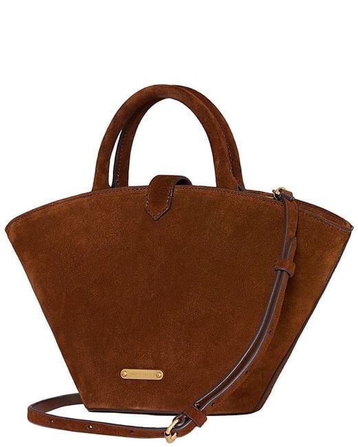 Rebecca Minkoff Brown Megan Mini Fan Leather Tote