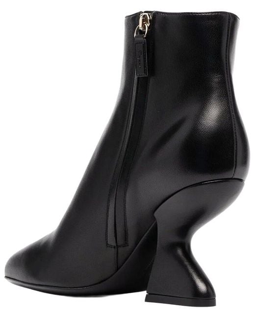 Ferragamo Black Sculpted Leather Bootie