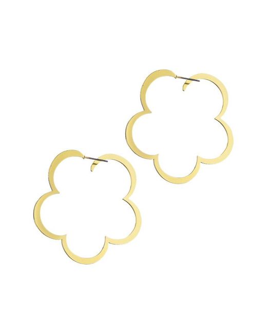 Adornia Metallic Clover Hoop Earrings