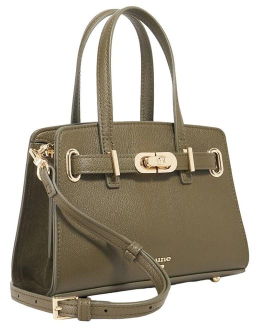 Dune Green Dinkydefine Leather Handbag