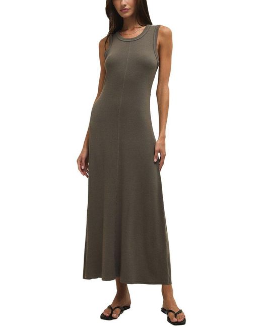 Z Supply Brown Linden Rib Maxi Dress