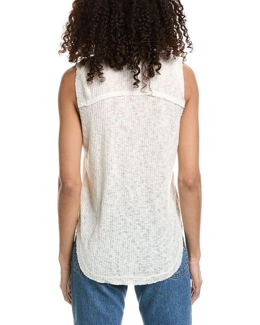 Project Social T White Wanderer Textured Scoop Neck Tank