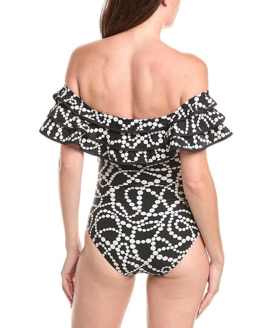 Kate Spade Black Ruffle One-Piece