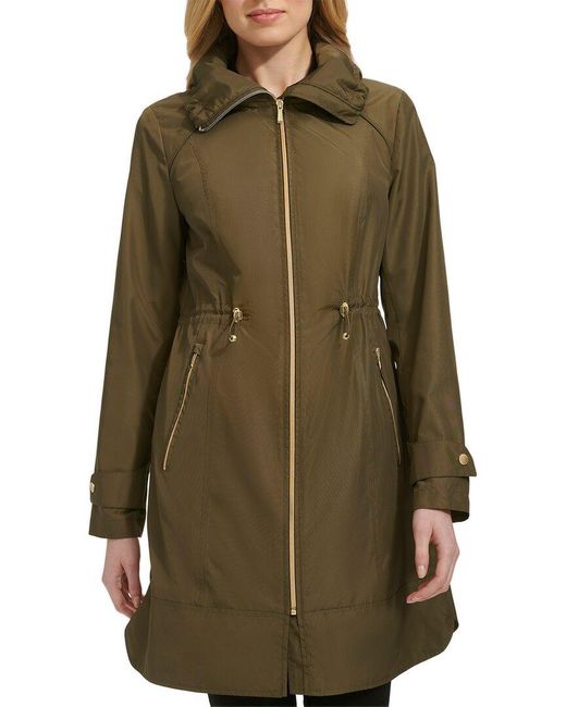 Cole Haan Packable Hooded Rain Parka in Green Lyst