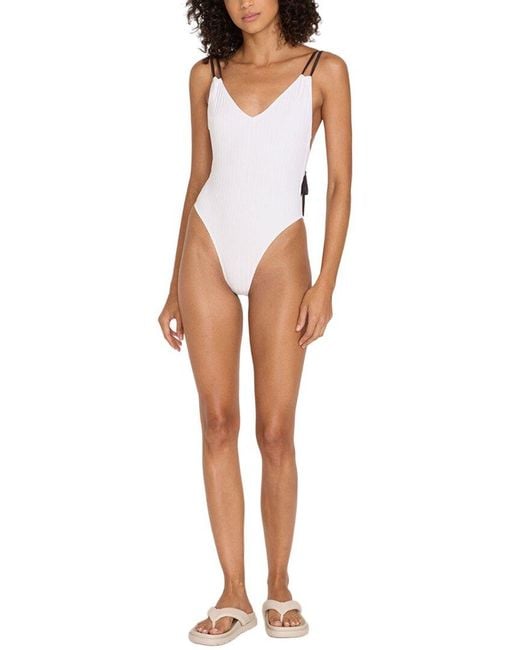 Solid & Striped White The Lynn One-Piece