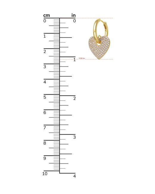 Rachel Glauber Metallic 14k Plated Cz Heart Earrings
