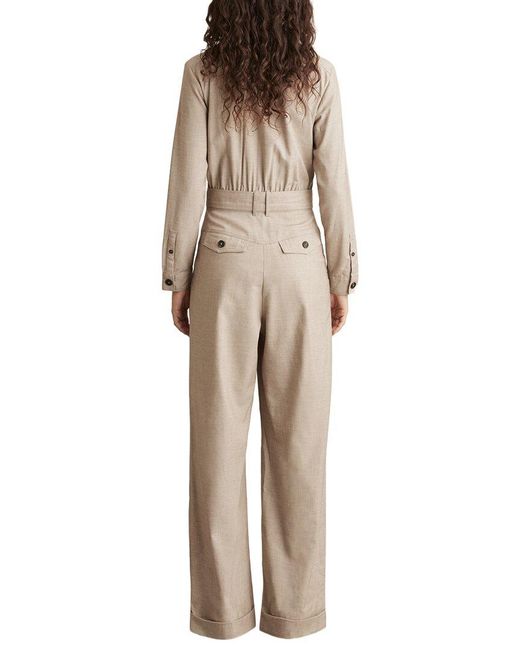 Reiss Natural Abigail Wool-Blend Tailored Jumpsuit