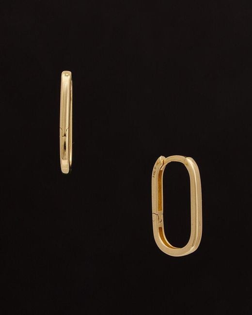 Italian Gold Black 14K Tube Hoops