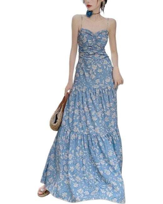 LEON GORI Blue Midi Dress
