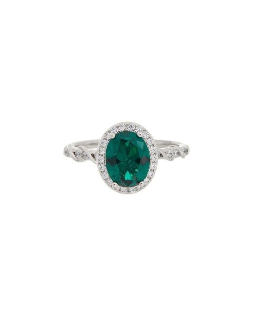 Juvell Green 18K Plated Topaz Cz Ring