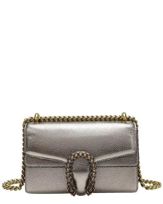 Tiffany & Fred Paris Gray Crystal Dragon Leather Crossbody