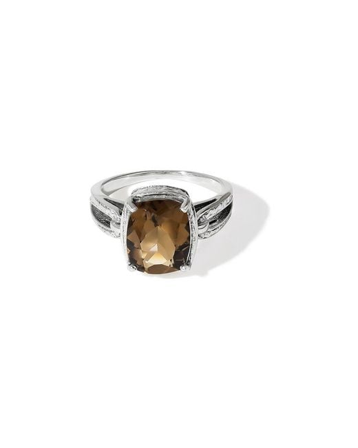 TIRAMISU White 3.80 Ct. Tw. Smoky Quartz Solitaire Ring