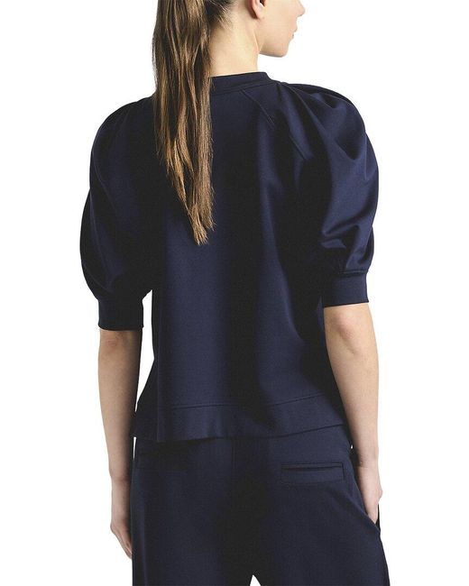 10 Crosby Derek Lam Blue Prisilla Solid Double Jersey Top