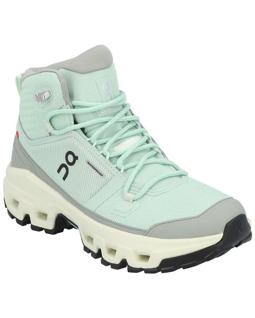 On Shoes Green Cloudrock Mid Waterproof Canvas Sneaker