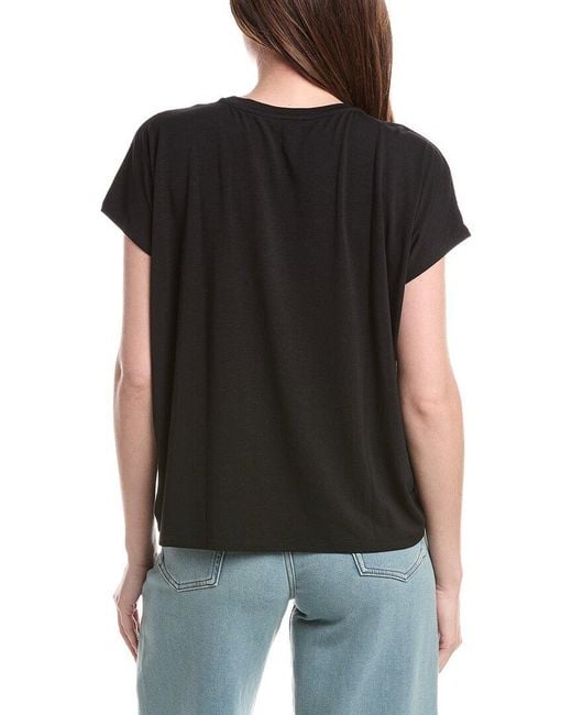Eileen Fisher Black Crew Neck Square Top