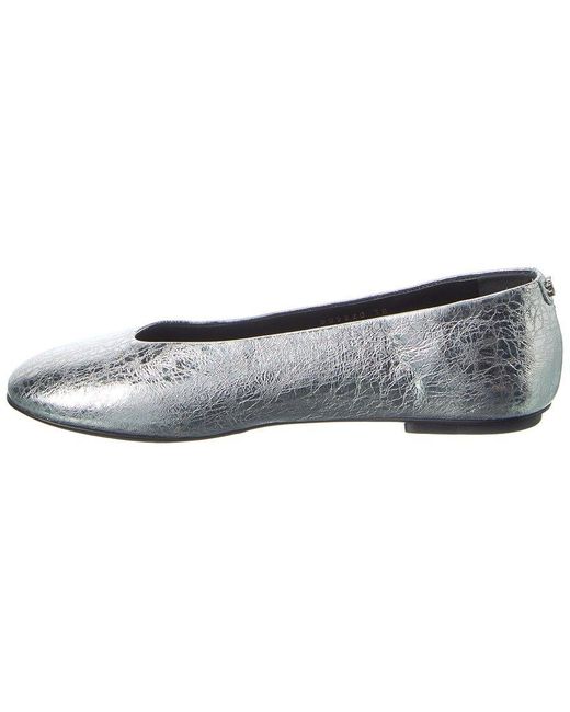 Sergio Rossi White Arc Leather Flat