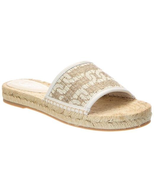 Tod's White Logo Rafia Sandal