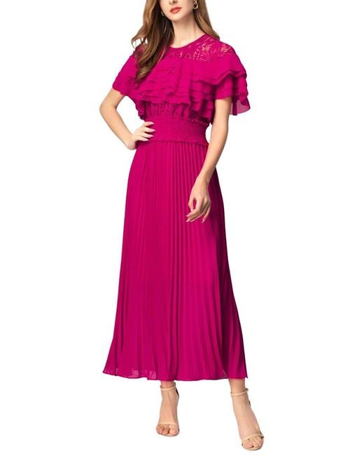 BURRYCO Pink Short Sleeve Maxi Dress