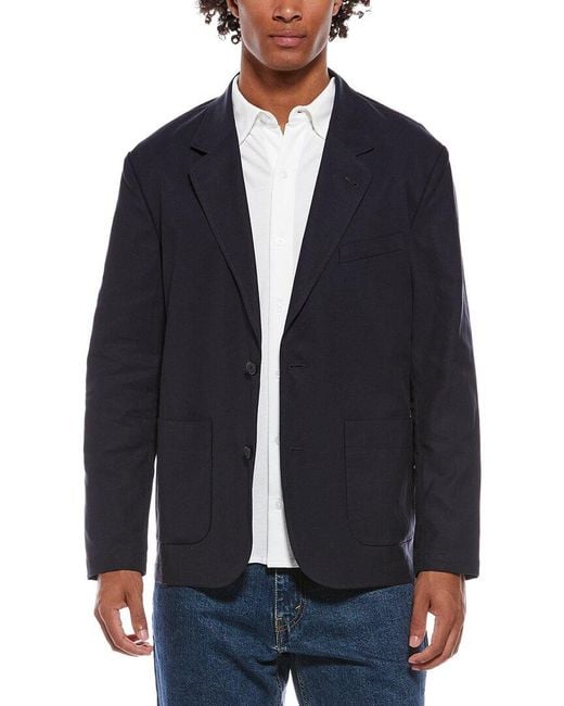 Vince Blue Relaxed Linen-Blend Blazer for men