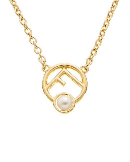 Fendi Metallic F Is Necklace