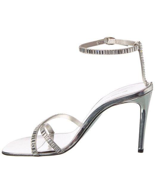 Victoria Beckham Metallic Rhinestone Satin Sandal
