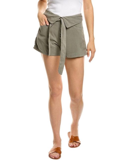 Le Jean Green Foldover Waist Short
