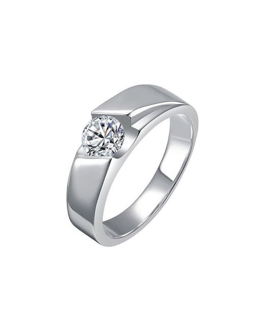 Genevive Jewelry White Rachel Glauber Plated Cz Ring for men