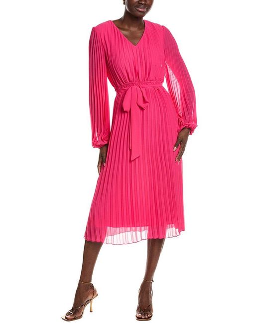 Sam Edelman Pink Accordion Pleated Midi Dress