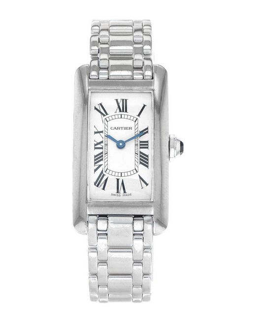 Cartier White Tank Americane Watch Circa 2010S (Authentic Pre-Owned) for men