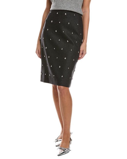 A.L.C. Black Opal Wool & Cashmere-Blend Pencil Skirt