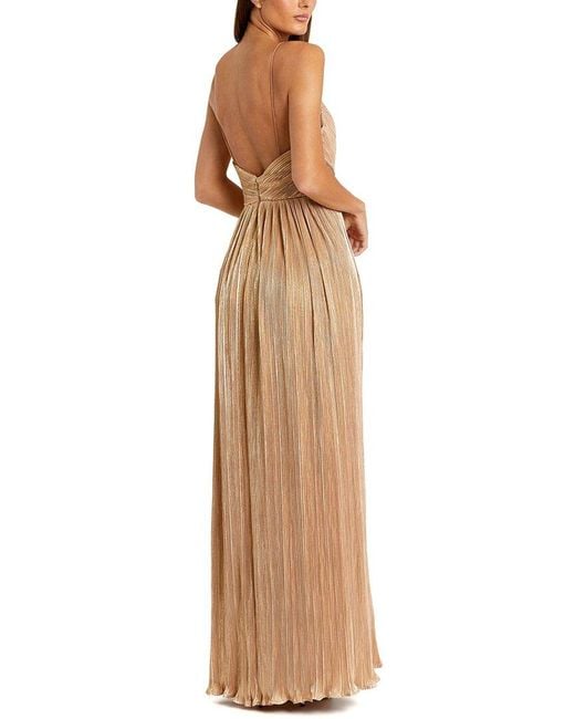 Mac Duggal Brown Ruched A Line Gown