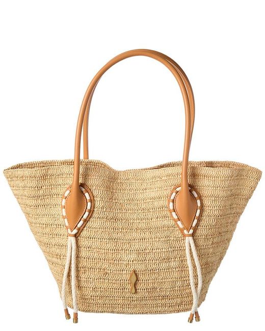 Christian Louboutin Brown Venus Raffia & Leather Tote
