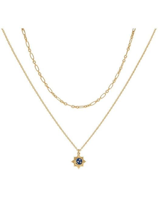 Karma and Luck Metallic Plated Pendant Necklace