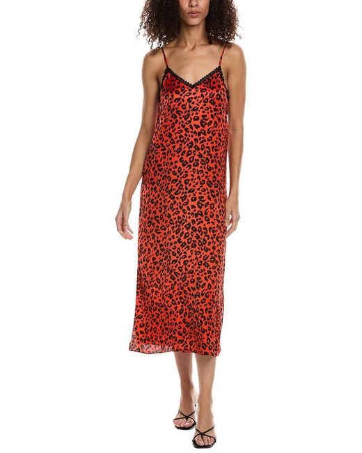 The Kooples Red Leopard Slip Dress