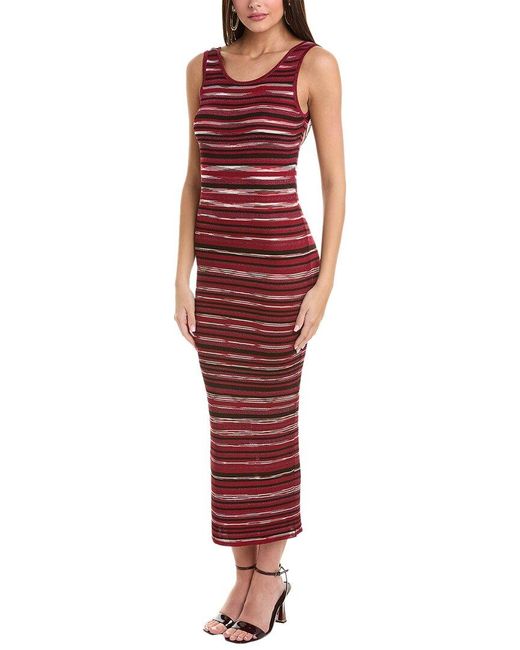 Missoni Red Missoni Ribbed Knit Maxi Dress