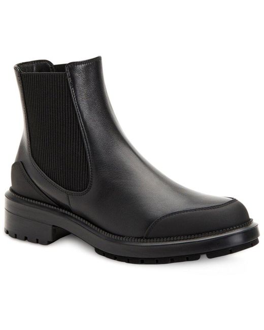 Aquatalia Leila Weatherproof Leather Chelsea Boot in Black/Black (Black