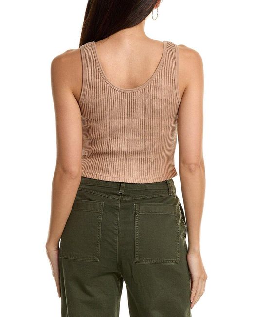 The Range Green Cropped Henley Tank