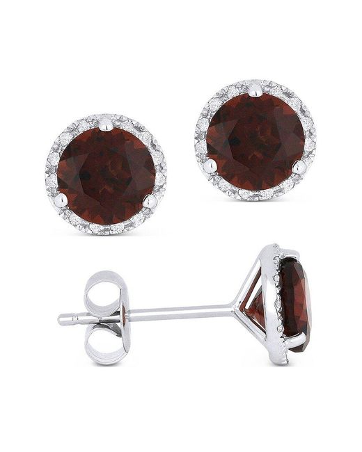 Gemstones Brown 14k 1.69 Ct. Tw. Diamond & Garnet Earrings