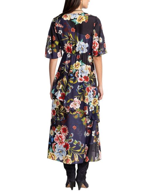 Johnny Was Blue Florean Silk Dress