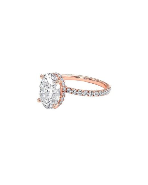 Lab Grown Diamonds White 14K Rose 3.50 Ct. Tw. Lab-Grown Diamond Ring