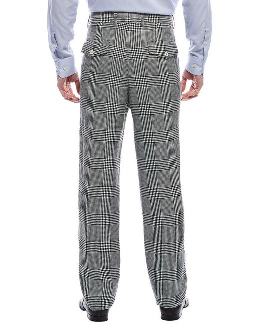 Brunello Cucinelli Gray Leisure Fit Linen, Wool & Silk-blend Pant for men