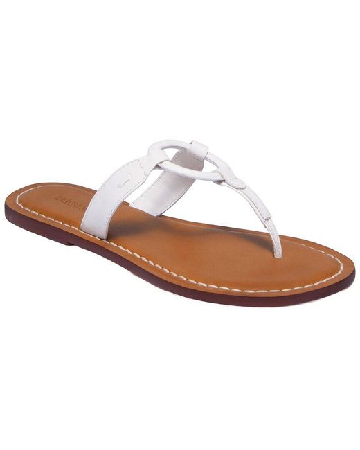 Bernardo White Matrix 2 Leather Flat Thong Sandal