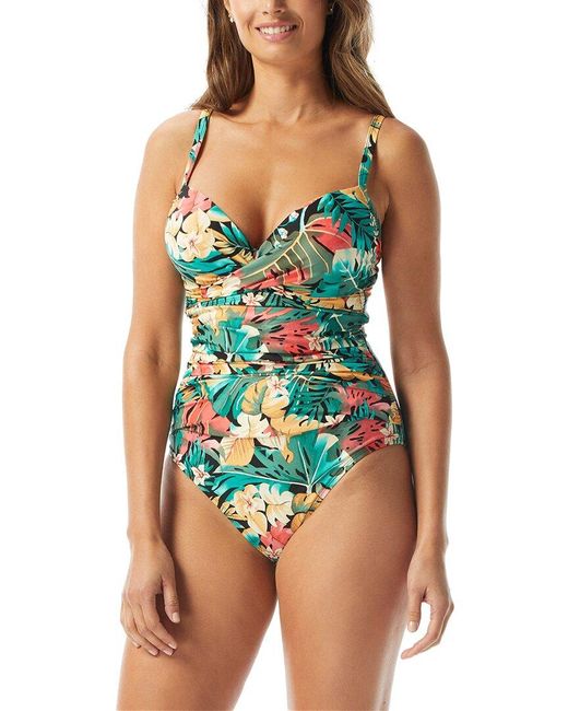 Coco Reef Blue Enrapture Underwire One Piece Swimsuit