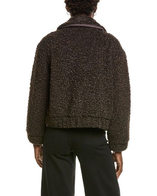 Michael Stars Black Ziggy Shaggy Shearling Jacket